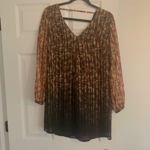 ASTR Rust/Black/Multi Long-sleeve Minidress